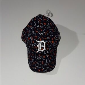 Infant Detroit  New Era Navy Pattern 9FORTY Stretch Flex Hat